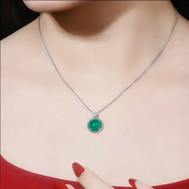 【高贵典雅】 帝苏行 玉润珠圆 新中式国潮 吉祥如意平安顺遂 好运 简约小众设计 玉髓 项链 男女同款情侣款