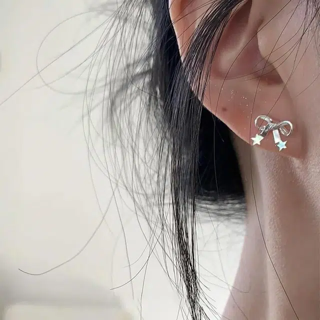韵系 精致小巧蝴蝶结 铜镀金 耳钉 女款