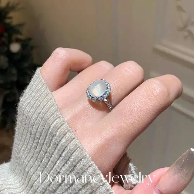 识恩 简约精致轻奢复古国风气质优雅小众清冷高级感白月光女神#好运 玉髓 戒指 女款