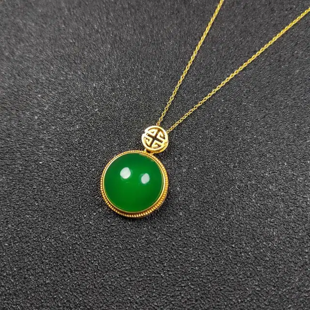 识恩 薄荷绿古风宫廷简约精致轻奢复古国风气质优雅小众清冷高级感白月光女神#好运 玉髓 项链 女款