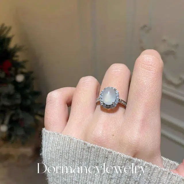 识恩 简约精致轻奢复古国风气质优雅小众清冷高级感白月光女神#好运 玉髓 戒指 女款