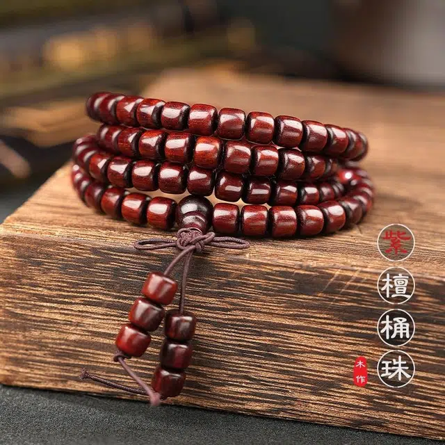 小刘珠宝 国风新中式古风禅意多圈 木珠文玩盘玩佛珠叠戴串 檀木 木作手串 男女同款情侣款
