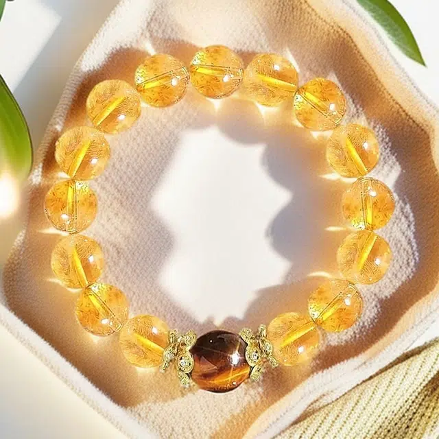 彗时 暴富小霸王 黄水晶 手串 男女同款情侣款