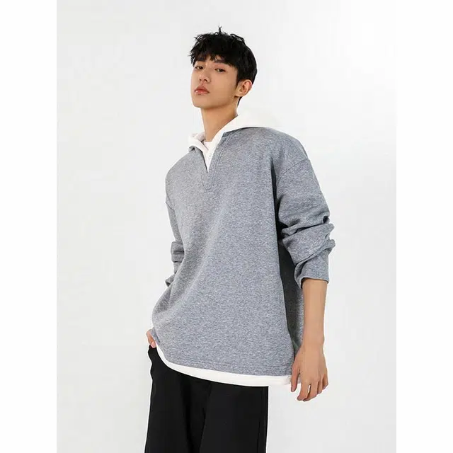 佐菲利 潮牌假两件连帽长袖卫衣 男女同款