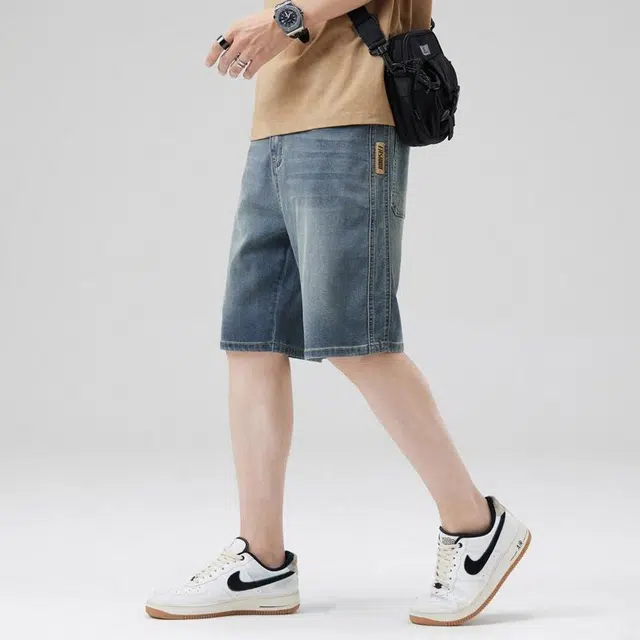 【dme】 高街复古水洗百搭日常直筒五分牛仔短裤 男女同款