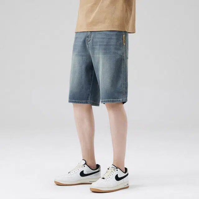 【dme】 高街复古水洗百搭日常直筒五分牛仔短裤 男女同款