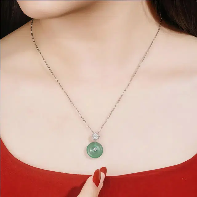 【晶莹如玉】 帝苏行 翠福临门 新中式国潮 吉祥如意平安顺遂 好运 简约小众设计 玉髓 项链 女款