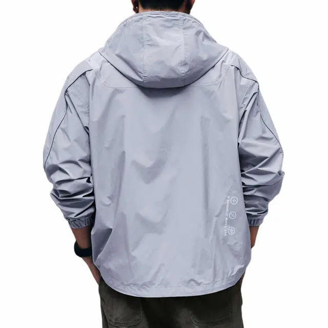 格蓝鹿 纯色美式休闲连帽防晒服 男款