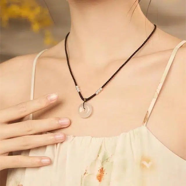 百年传琪 平安扣 冰种 挂件玉佩 算盘珠 玉髓 吊坠 女款