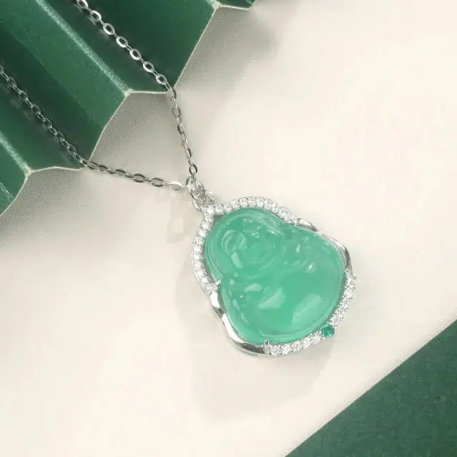 帝苏行 温润光泽 佛公福佑 新中式国潮 吉祥如意 平安顺遂  简约小众设计 玉髓 项链 女款
