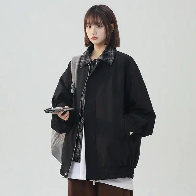 袋鼠 美式复古机能风叠穿高街宽松休闲百搭夹克外套 男女同款