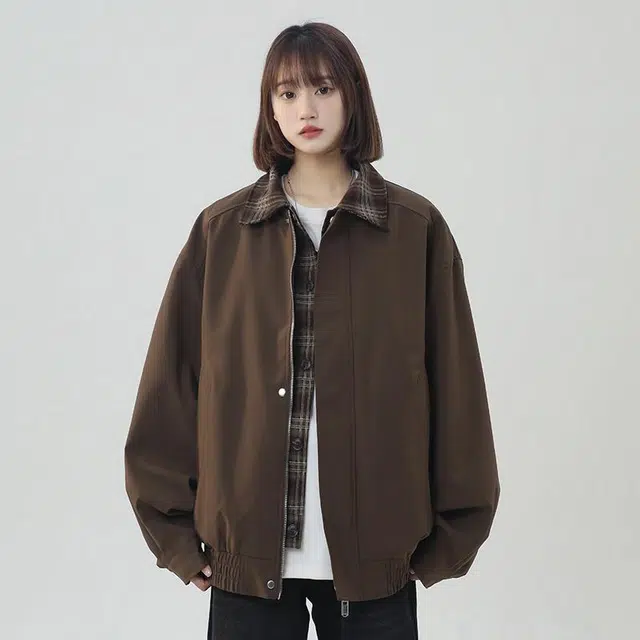 袋鼠 美式复古机能风叠穿高街宽松休闲百搭夹克外套 男女同款