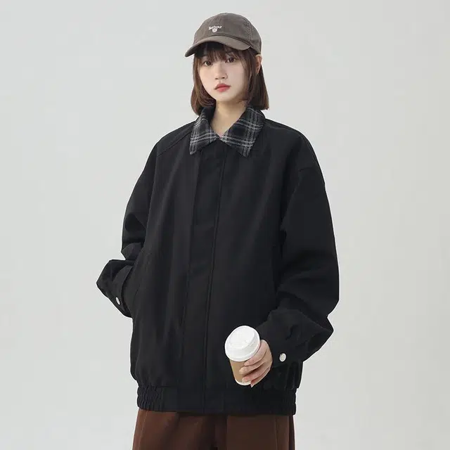 袋鼠 美式复古机能风叠穿高街宽松休闲百搭夹克外套 男女同款