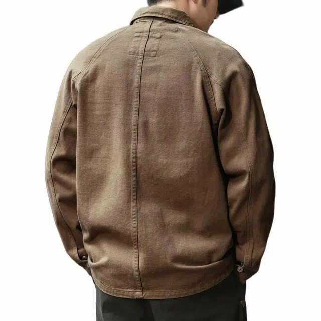 格蓝鹿 美式工装潮牌宽松牛仔外套 男款