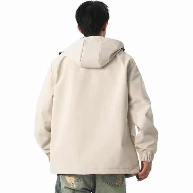 雅鹿  基础款简约城市户外青少年百搭登山运动休闲宽松连帽  防水防泼水防风冲锋衣 男女同款