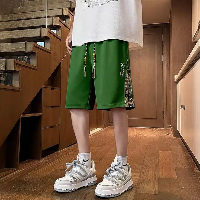 物质公式 美式复古高街简约基础看潮牌篮球透气百搭时尚五分学生户外直筒休闲短裤 男女同款
