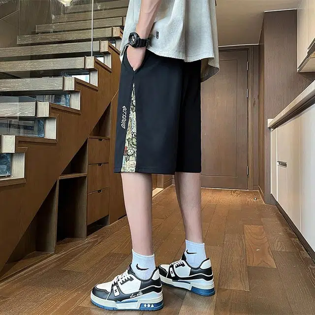 物质公式 美式复古高街简约基础看潮牌篮球透气百搭时尚五分学生户外直筒休闲短裤 男女同款
