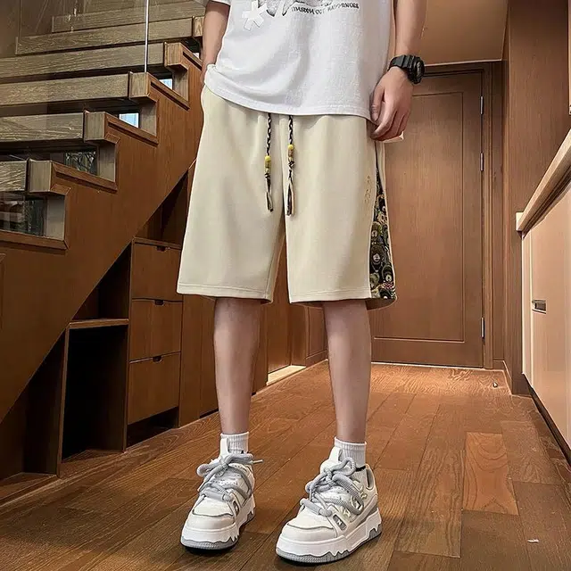 物质公式 美式复古高街简约基础看潮牌篮球透气百搭时尚五分学生户外直筒休闲短裤 男女同款