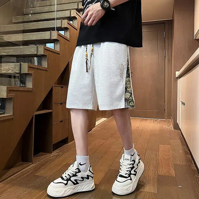 物质公式 美式复古高街简约基础看潮牌篮球透气百搭时尚五分学生户外直筒休闲短裤 男女同款