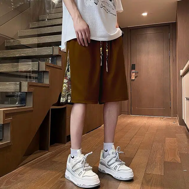 物质公式 美式复古高街简约基础看潮牌篮球透气百搭时尚五分学生户外直筒休闲短裤 男女同款