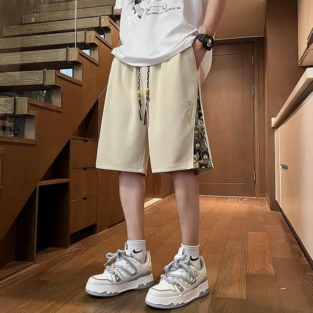 物质公式 美式复古高街简约基础看潮牌篮球透气百搭时尚五分学生户外直筒休闲短裤 男女同款