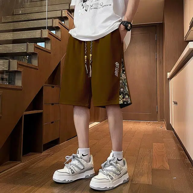 物质公式 美式复古高街简约基础看潮牌篮球透气百搭时尚五分学生户外直筒休闲短裤 男女同款