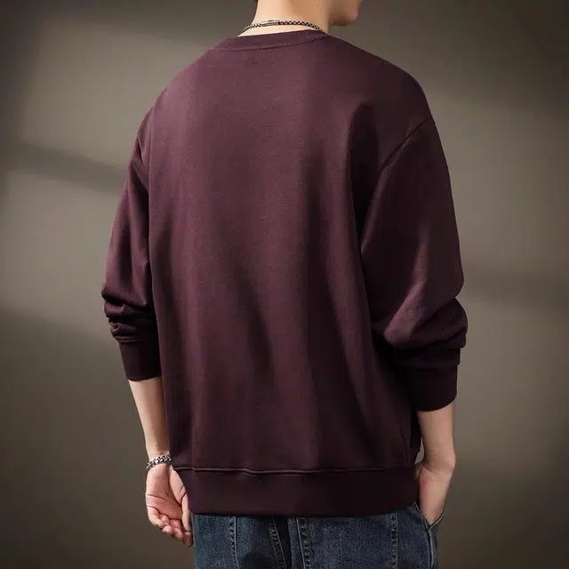 贵色 美式复古重磅纯色宽松卫衣 男款