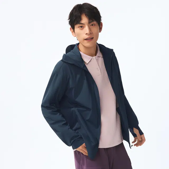 蕉下 超薄吸湿速干高弹防紫外线连帽长袖纯色防晒服 男款