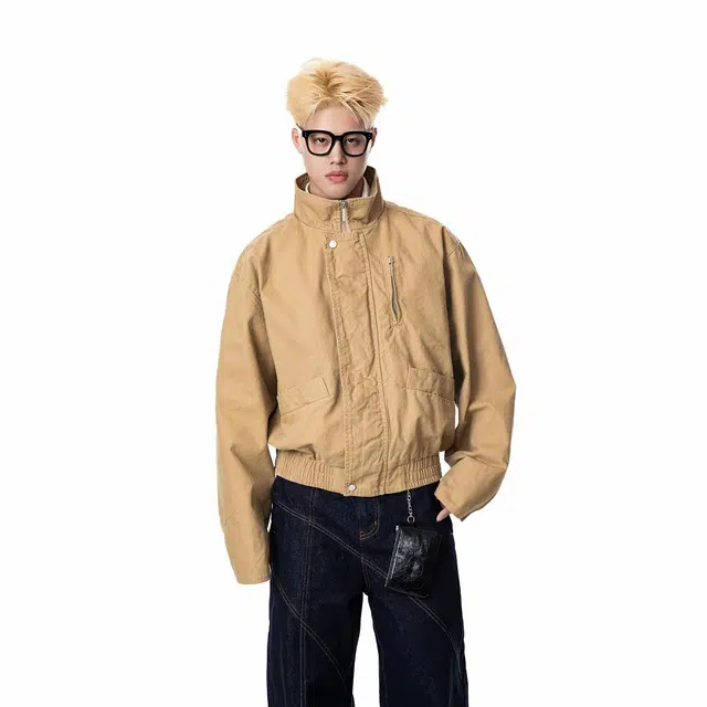 MADE EXTREME Vintage Fleece Cotton Jacket Khaki