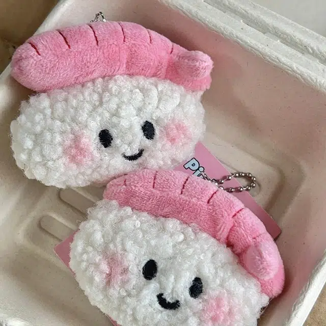 零界 可爱甜虾饭团寿司包包挂饰 创意卡通玩偶 毛绒 挂件 男女同款情侣款