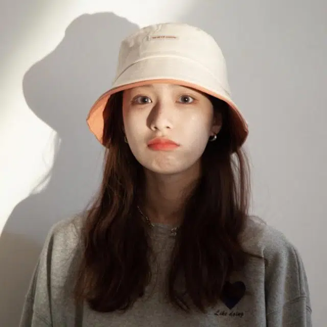 优幽兰 日系甜美拼色高级感显脸小遮阳帽休闲百搭户外出行防紫外线防晒帽素颜遮脸骑车可戴 棉 渔夫帽 女款