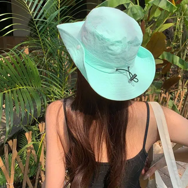 啄木鸟 韩系甜美可爱蝴蝶结刺绣显脸小遮阳帽子女春夏季防紫外线户外时尚徒步露营登山帽轻薄速干防泼水渔夫帽 聚酯纤维 防晒帽 女款