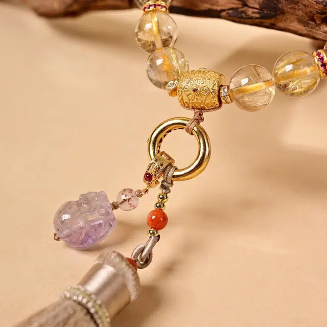 宫和御守 招财金发晶 手持 国风 故宫文创首饰 水晶 手串 男女同款情侣款