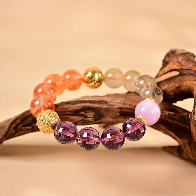 宫和御守 高品质金发晶金太阳能量紫多宝故宫文创首饰 水晶 手串 男女同款情侣款