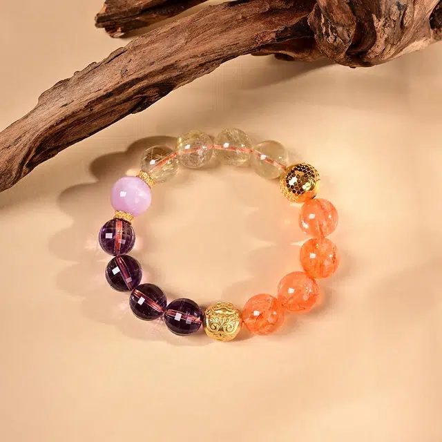 宫和御守 高品质金发晶金太阳能量紫多宝故宫文创首饰 水晶 手串 男女同款情侣款