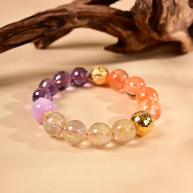 宫和御守 高品质金发晶金太阳能量紫多宝故宫文创首饰 水晶 手串 男女同款情侣款