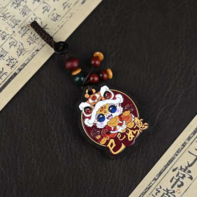 天纵 新中式国潮复古纳福平安文玩小挂饰  巳巳如意实木雕刻蛇年吉祥物 随身携带汽车包包钥匙扣 黑檀 木作挂件 男女同款情侣款