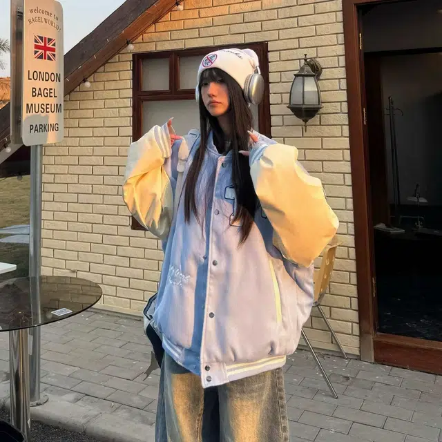 物质公式  宽松百搭长袖棒球服 男女同款