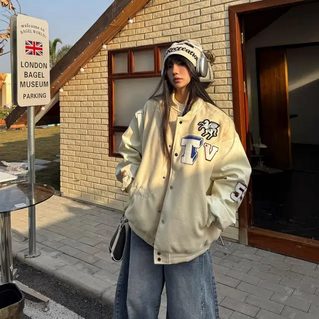 物质公式  宽松百搭长袖棒球服 男女同款