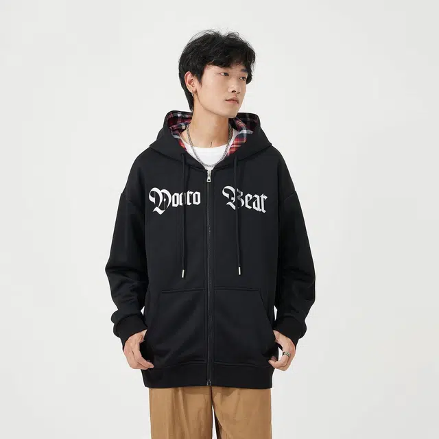 萌芽熊 字母宽松运动休闲时尚百搭圆领套头长袖卫衣 男女同款