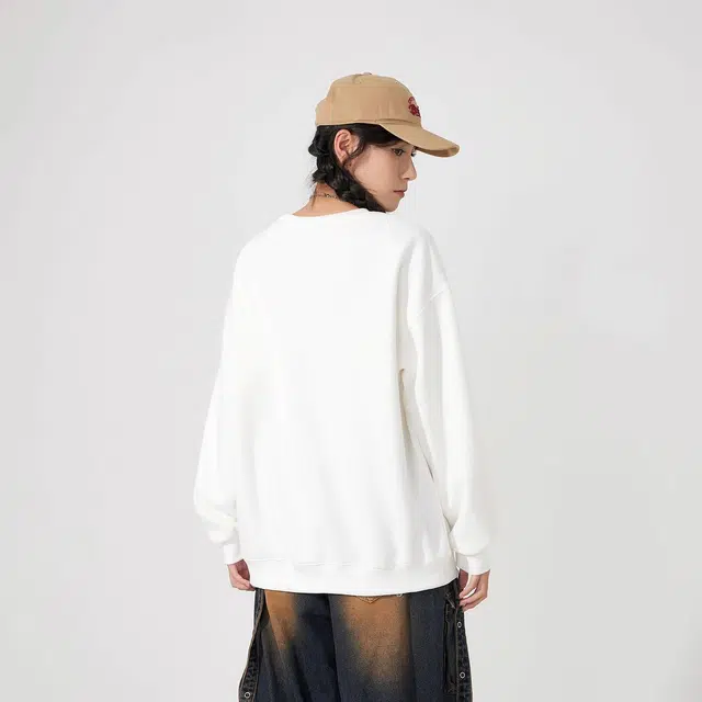 萌芽熊 美式字母印花宽松运动休闲百搭圆领套头卫衣 男女同款