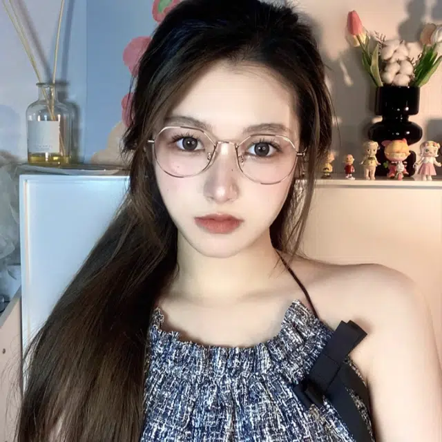 【联系客服可配度数】 佐川 超轻时尚钛金属多边形防蓝光眼镜框显脸小 纯钛 不规则形 光学镜架 男女同款情侣款 礼盒装