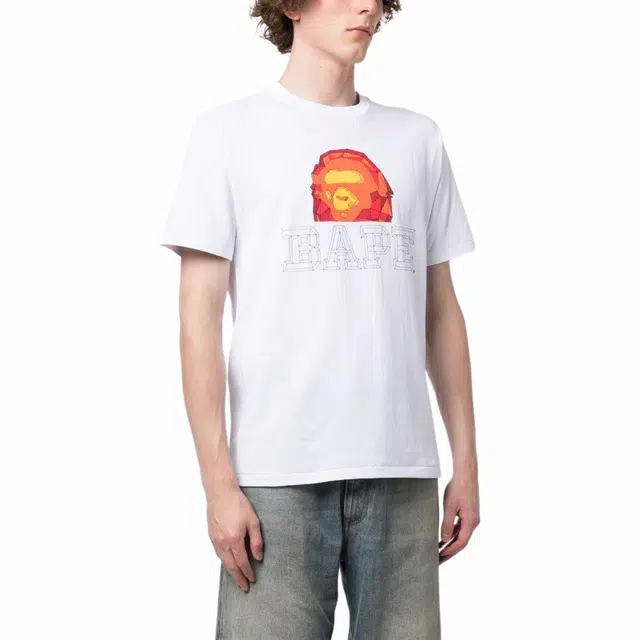 A BATHING APE Bape Polygon Ape Head Tee