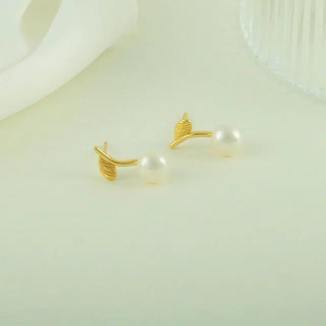 品彩 樱桃甜美少女感 馒头珠 个性百搭时尚 年轻气质 淡水珍珠 耳环 女款