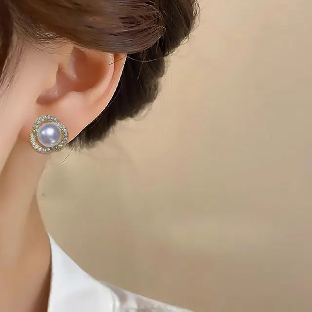品彩 高级感小众设计 年轻百搭 淡水珍珠 耳钉 女款