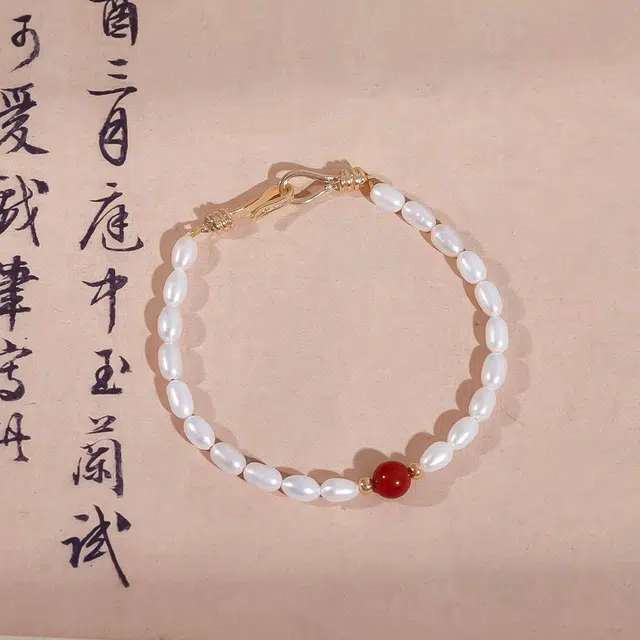 【时来运转】品彩 转运珠 玉髓强光小米珠 新中式 年轻 个性简约 淡水珍珠 手链 女款