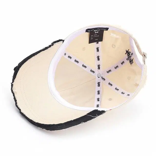 肯默 复古破损做旧 小众设计   四季百搭  修饰脸型 软顶可调节 棉 鸭舌帽 男女同款情侣款