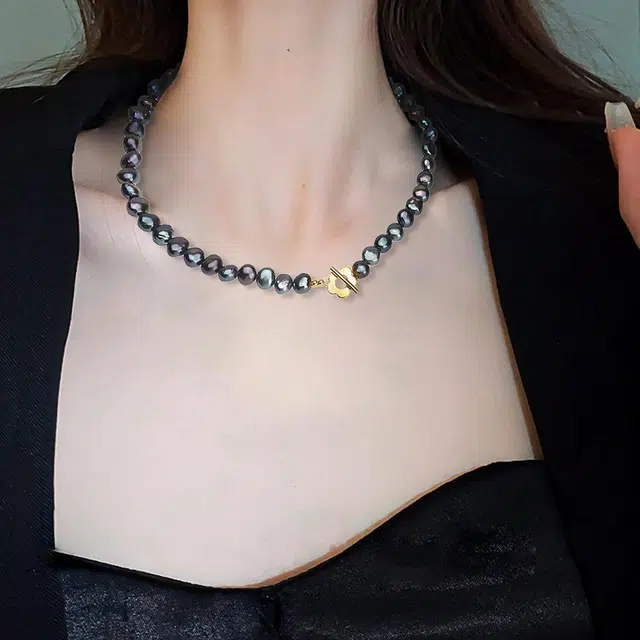 品彩 彩色巴洛克  个性年轻 淡水珍珠 项链 女款