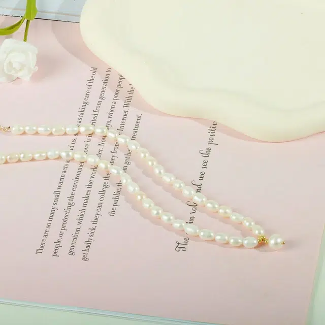 品彩 满天星串珠锁骨链 法式轻奢高级感 简约年轻百搭 淡水珍珠 项链 女款