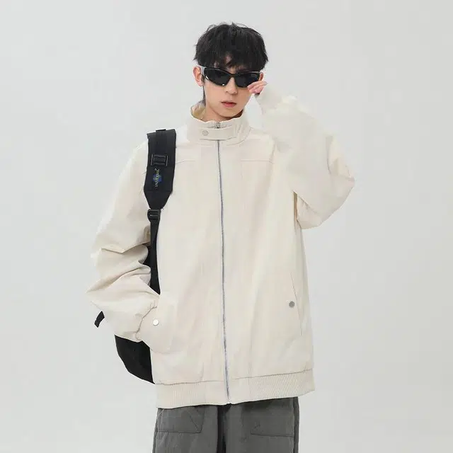 绘承 纯色简约潮牌百搭拉链飞行员夹克外套 男女同款